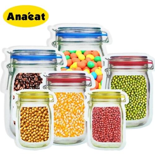 ANAEAT 1pc Mason bottle transparent ziplock bag bakery food snack tea packaging bag moisture-proof sealed bag