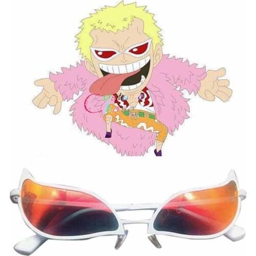 Anime One Piece Glasses Donquixote Doflamingo Same Style Sunglasses Eyewear Cosplay Prop Gift Hallowen Party