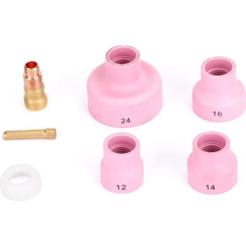 Artudatech 7Pcs TIG Welding Torch Stubby Gas Lens Ceramic Cup Kit For WP-17/18/26