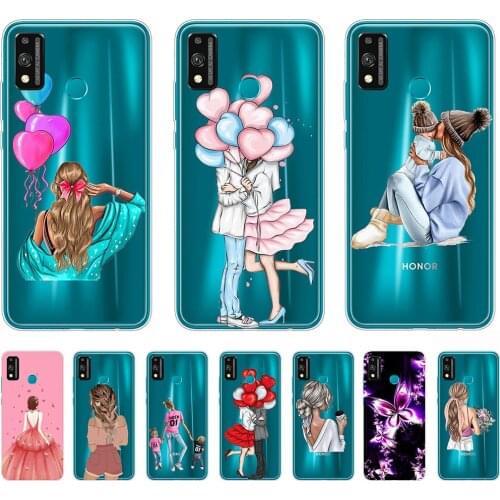 Case for Honor 9X Lite Silicon Transparent on Honor9X Lite 6.5Inch Shell Phone Bumper Half-wrapped Cover JSN-L21 JSN-L22 JSN-L22