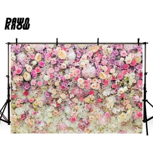 DAWNKNOW Flower Pink Floral Photography Background Backdrop Newborn Photocall Shoot Wedding Photo Studio Customize GY388