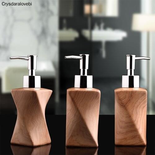 Shampoo Pump Spray Home Ceramics Portable Wood Grain Liquid Soap Dispenser Shower Gel Bottle Kitchen Hotel Soap Dispenser