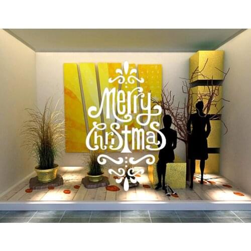 Creative Festival Theme Merry Christmas Wall Stickers Shop OfficeWindow Decals Xmas Wall Vinyl Art Home Decoration