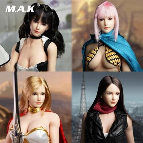 1:6 Scale girl Head Sculpt SUPER DUCK SDH015 A/B/C/D Head Carved Head Model female Head Carving toy for Tbleague pale body