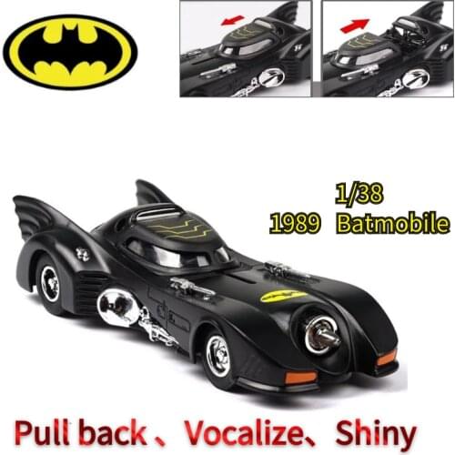 New Pattern 1/38 Alloy Simulation 1989 Batmobile Sound Resilience Luminous Beautiful Appearance Collect Childrens Gifts