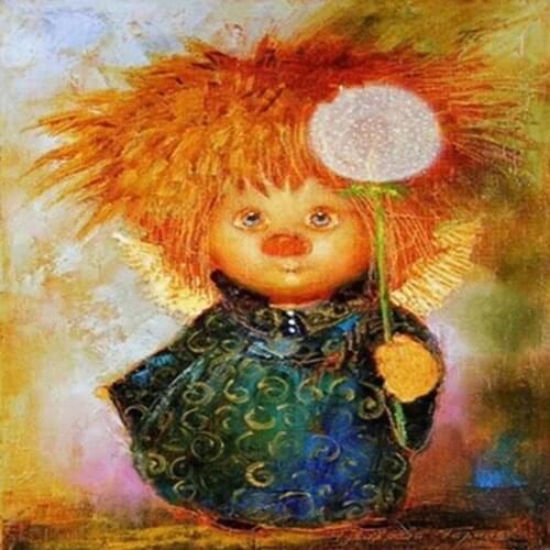 Carton Angel DIY 11CT Cross Stitch Embroidery Kits Craft Needlework Set Printed Canvas Cotton Thread Home Decoration On Sale