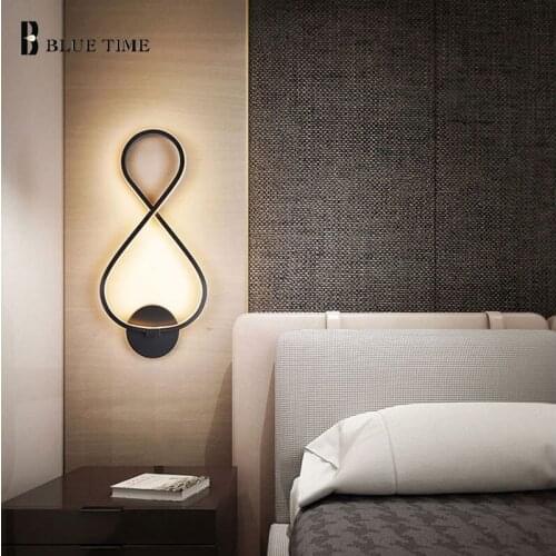 Black LED Wall Light for Bedroom Living Room Stair Light Decor Bedside Light Home Indoor Lighting Wall Lamp Modern Wall Sconces