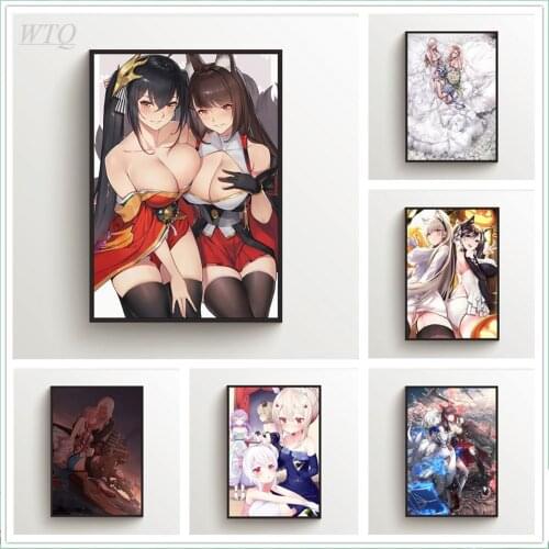 Anime Posters Azur Lane Akagi Kaga Atago Taihou Hood Canvas Painting Posters and Prints Wall Decor Wall Art Picture Home Decor
