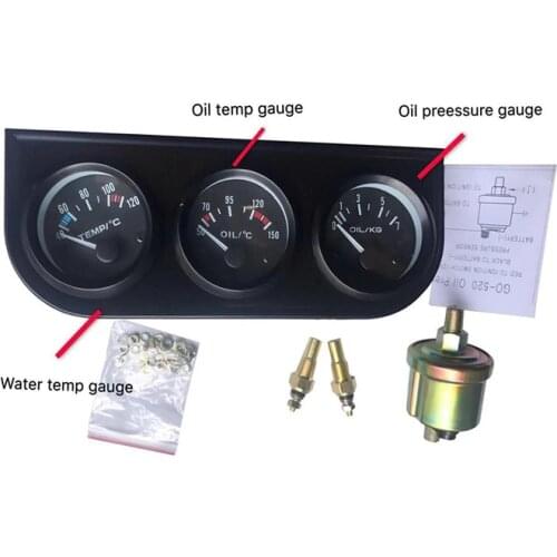 Selling 12v 3in1 Meter 52mm Triple kit Water Temp Gauge Oil Temp Gauge Oil Pressure Gauge with Sensor Car
