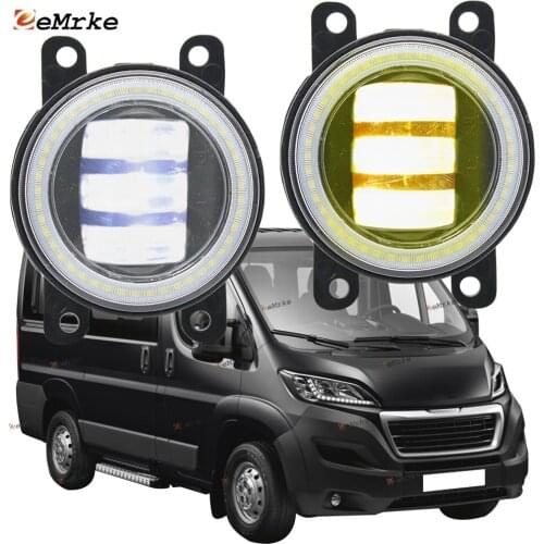 2X Led Angel Eye DRL for Peugeot Boxer 290/295 2015 2016 2017 2018 2019 2020 LED Fog Lights Lamp Lens Daytime Running Light