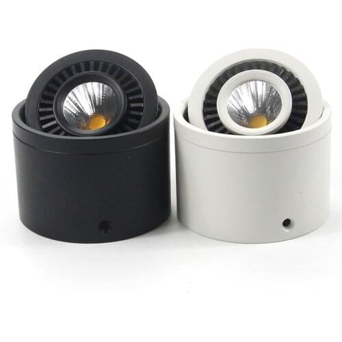 Dimmable Surface Mounted Angle Adjustable Ceiling Panel Lamp 5W 7W 9W 15W LED COB Spot Light 3000K/4000K/6000K 85V-265V+ Driver