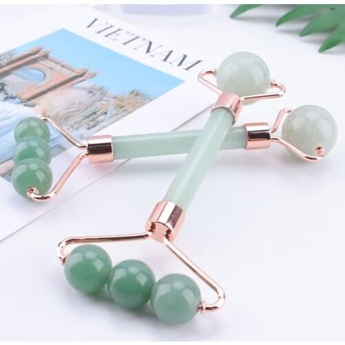 Face Massage Roller Jade Stone Slimming Facial Lift Hands Body Skin Relaxation Double Heads Beauty Health Skin Care Tools