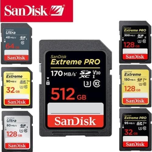 Original SanDisk Extreme Pro/Ultra 64GB SD Card Memory Card 32GB flash card 128GB 16 GB Class 10 U3 For 1080p 3D Full HD Camera