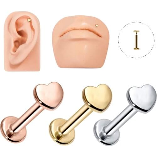 1Pc 1.2x6mm Labret Monroe Lip Stud Piercing Jewelry Prong Setting Zircon Moon Ear Helix Tragus Cartilage Stud Earrings