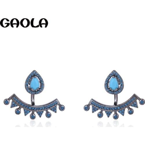 GAOLA Women Geometric Zirconia Pave Setting Stud Earrings Crystal Brand Earrings For Women And Girl GLE7127LY
