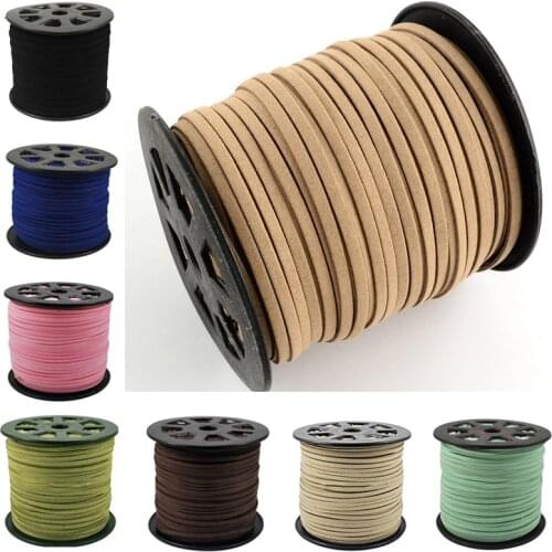100yard/roll Faux Suede Cord diy Accessories for Bracelet Jewelry Making 5mmx1.5mm 16 Color for Choose