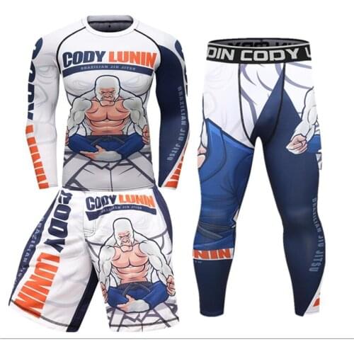 Kickboxing Ninja Jujitsu Orangutan Boxing Jersey Suits T Shirt+Pants Muay Thai Shorts MMA Rashguard Fitness Sport Running Sets