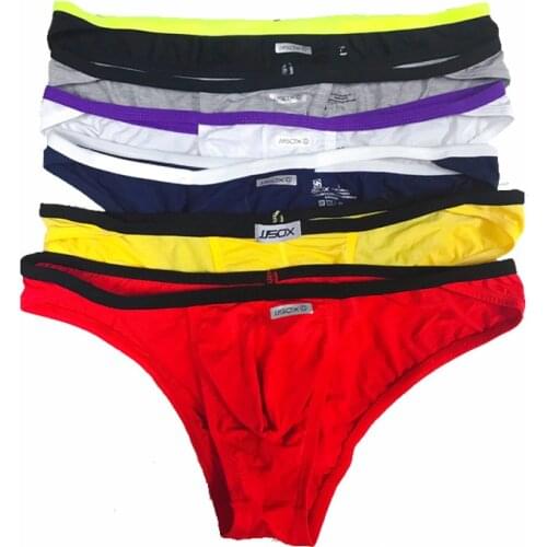 6PCS Mens Briefs Sexy Underwear Modal Soft Low Rise Underpants T-back Jockstrap Male Gay Homme Panties Penis Pouch Men Lingerie
