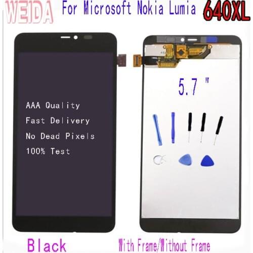 WEIDA 5.7 " For Microsoft Nokia Lumia 640XL LCD Display Digitizer Touch Panel Screen Assembly with Frame with Tool 640xl lcd