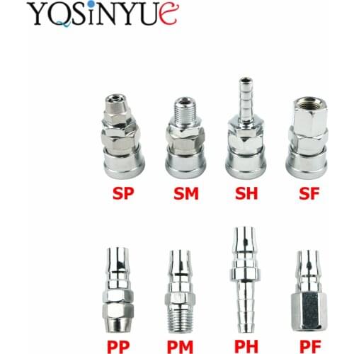 1PC Pneumatic Fitting C Type PP SP PF SF PH SH PM SM 20 30 40 Hose Quick Connector High Pressure Coupler Plug Socket Air Compres