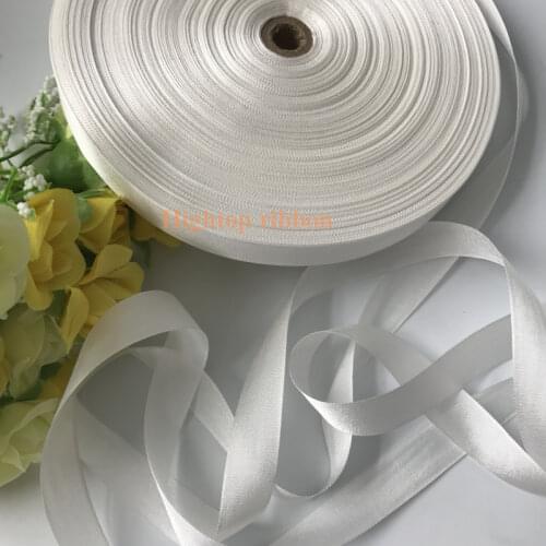 20mm*90m white Genuine solid pure silk ribbon for embroidery and handcraft project, costume accessory fabric, free shipping