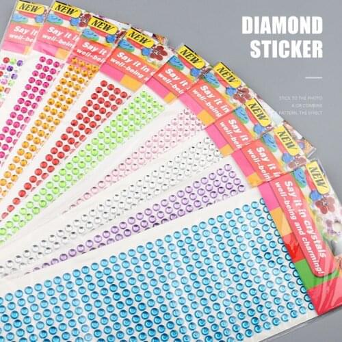 504Pcs/set 6mm DIY Decal Mobile/PC/Car Art Crystal Diamond Rhinestone Self Adhesive Scrapbooking Stickers For Childrens Toys
