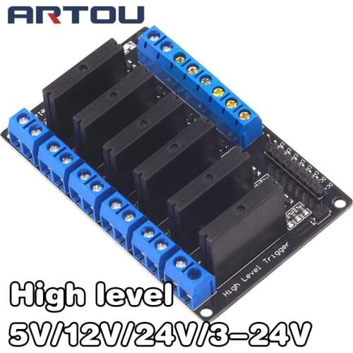 5V/12V/24V/3-24V 6 Channel Solid State Relay Module High Level Relay DC-AC/DC-DC PCB SSR AVR DSP for arduino Diy Kit