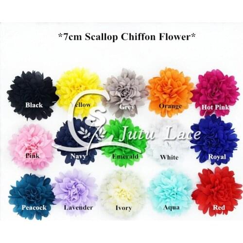 60 pcs / lots , 7 cm chiffon flowewrs , shabby chiffon flowers for hair accessories apperal accessories