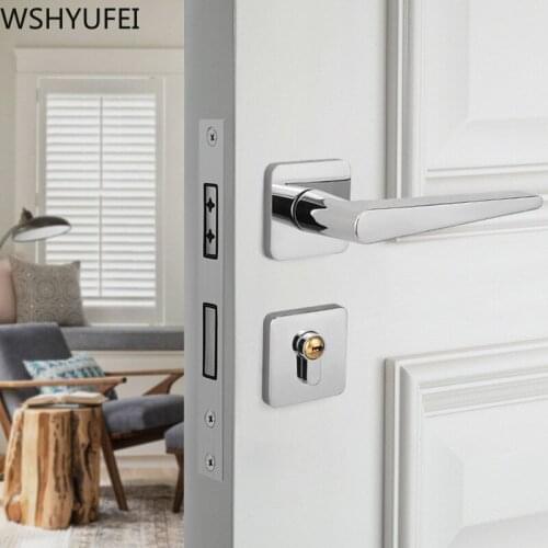 American Indoor Bedroom Silent Door Lock Household Zinc Alloy Split Lock Security Anti-theft Lock Core Furniture Hardware
