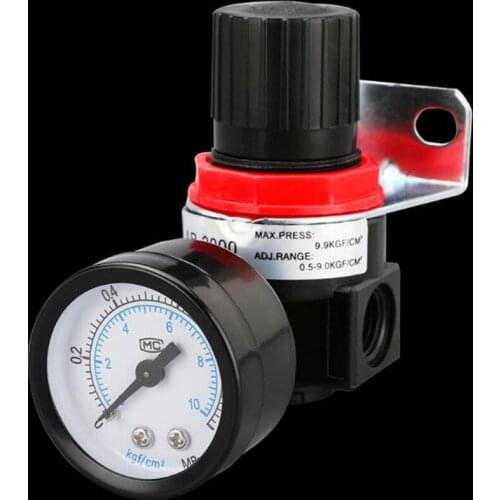 G1/4'' Pneumatic Air Pressure Relief Control Compressor Regulator Mini Air Source Processor Valve With Hose Fittings AR2000