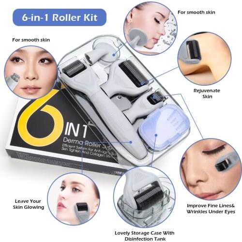 DRS 4 /5 /6 in 1 Derma Roller Needle 0.25 0.3 mm Micro dermabrasion Facial Roller Microneedle Kits for Skin Care Rejuvenation