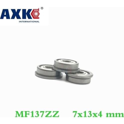 Axk Mf137zz Flange Bearing 7x13x4 Mm Abec-1 ( 10 Pcs ) Miniature Flanged Mf137 Z Zz Ball Bearings