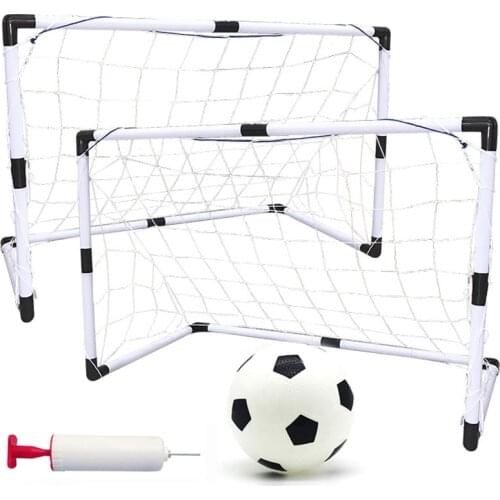 DIY Soccer Goals for Children Sports Training Practice Scrimmage Game Portable Detachable Football Gate White with Soccer Ball