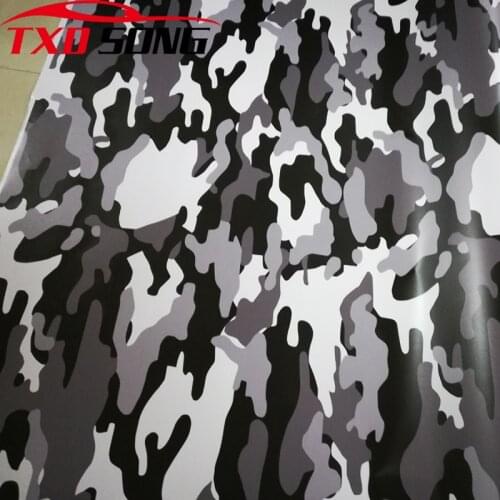 Black white Grey Camo Vinyl Film Camouflage Car Wrap Film For Car Sticker Bike Console Computer Laptop Skin Scooter Motorcycle