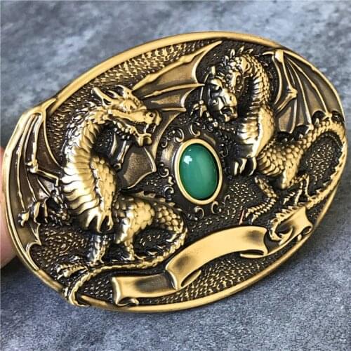 Belt Buckle Brass Men Belt Diy 3D Dragon Belt Accessories TOP Quality Cowboy Luxury Belts Buckle Metal Men BK0077