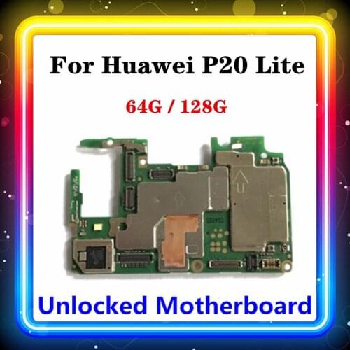 For Huawei P20 Lite MotherboardAndroid OS Installed 32GB 64GB 128GB Storage Good Working Clean Full Use Mainboard Logic Board