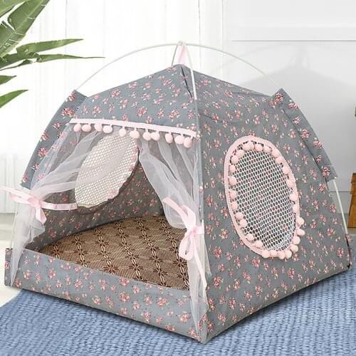 Cute Pet Bed for Cats Puppy Dog House Bed Breathable Summer Tent Cat Beds for Rabbits Hamster Cat Pet House for Cat