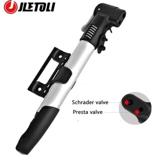 JLETOLI Outdoor Mini Bicycle Air Pump Aluminum Mountain Bike Pump Portable Inflator Cycling Road Cycling Accessories