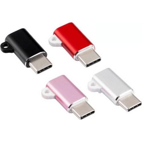 Wholesale/50PCS lot Mobile phone adapter manufacturer Type-c adapter to Micro female rotor lanyard keychain Android adapter