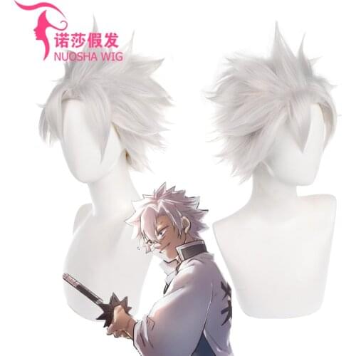 Monenjoy Demon Slayer Shinazugawa Sanemi Cosplay Wig Silver Gray Archetypical Coiffure Anime Cos Hair