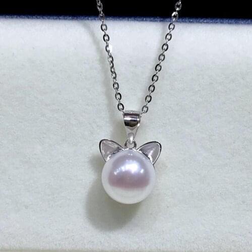 Cat Head 925 Sterling Silver Pendant Setting Mounting Findings Accessories for Crystals Agate Pearls Corals Jade Stones Beads