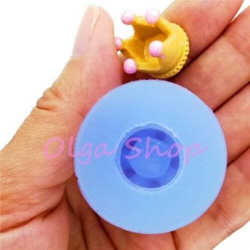PYL967 15.5mm X 14.9mm Crown Silicone Mold Fondant Cake Decoration Candy Resin Clay Earrings Necklace Craft Soap Candle