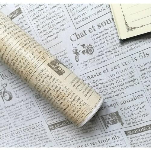 Retro Newspaper WallPaper Vintage PVC Self Adhesive Home Renovation Wall Sticker Cabinet Table Home Decor WallPaper 0.45M*10M