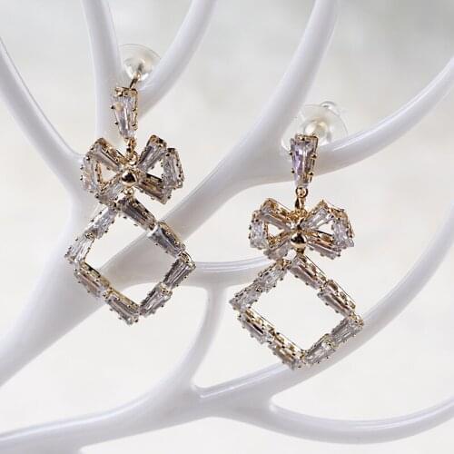 CECILIA dangle earrings zircon earrings in S925 needles for women girls luxury drop earrings for wedding jewelry