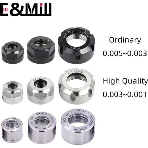 ER8 ER11 ER16 ER20 ER25 ER32 ER40 A M UM SK10 SK16 GER11 GER16 GER20 GER25 GER32 High Precision ER Nut CNC Nut Engraving machine