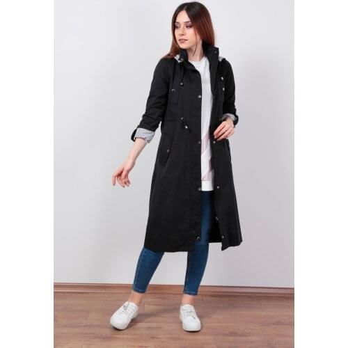 WATHKA Women's Black Raincoats