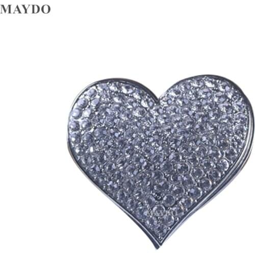 XT167 Rhinestone Magnet Brooch Pin Headwear Crystal Heart Love Hijab Pins Strong Magnetic Pin