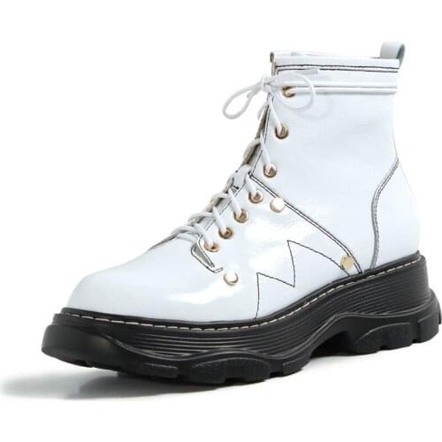 SKLFGXZY Womens boots Genuine leather With short boots Recreational money Work boots Womens shoes Black white