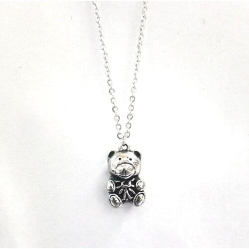 1 bear vintage pendant vintage 3D animal pendant women kids jewelry gift brand custom necklace