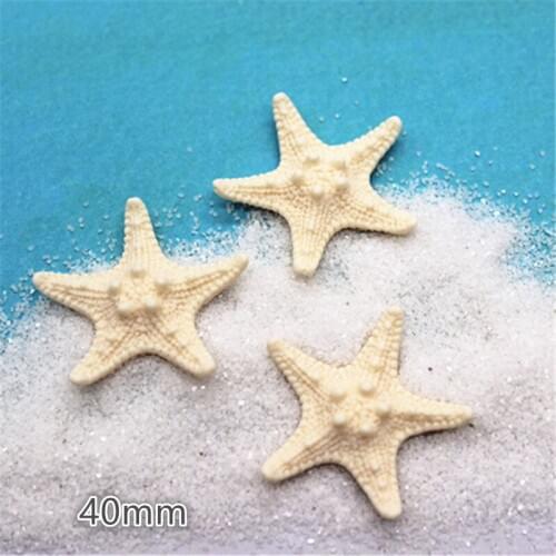 10pcs 40mm Kawaii Resin Simulation Starfish Flatback Cabochon Charm DIY Phone/Craft Decoration